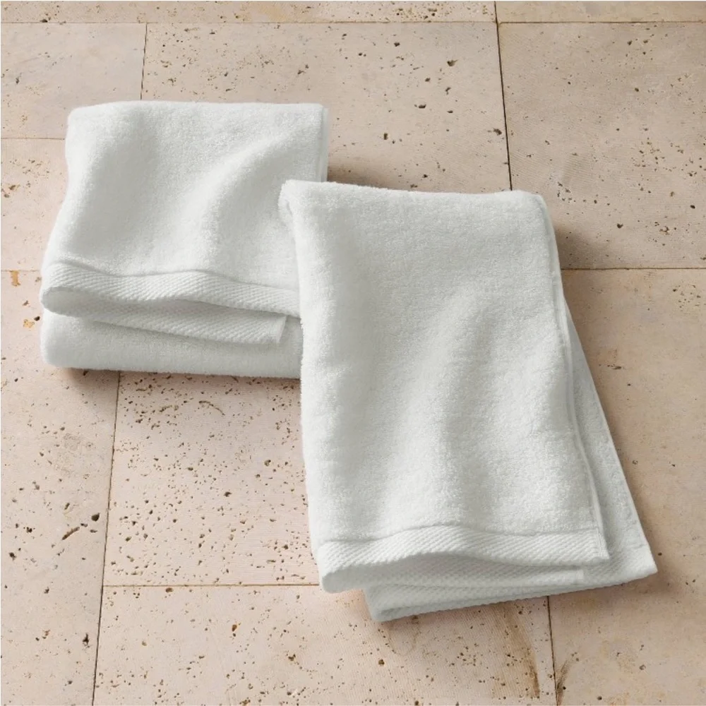 CASALUNA NWT 2pc organic cotton hand towels -white